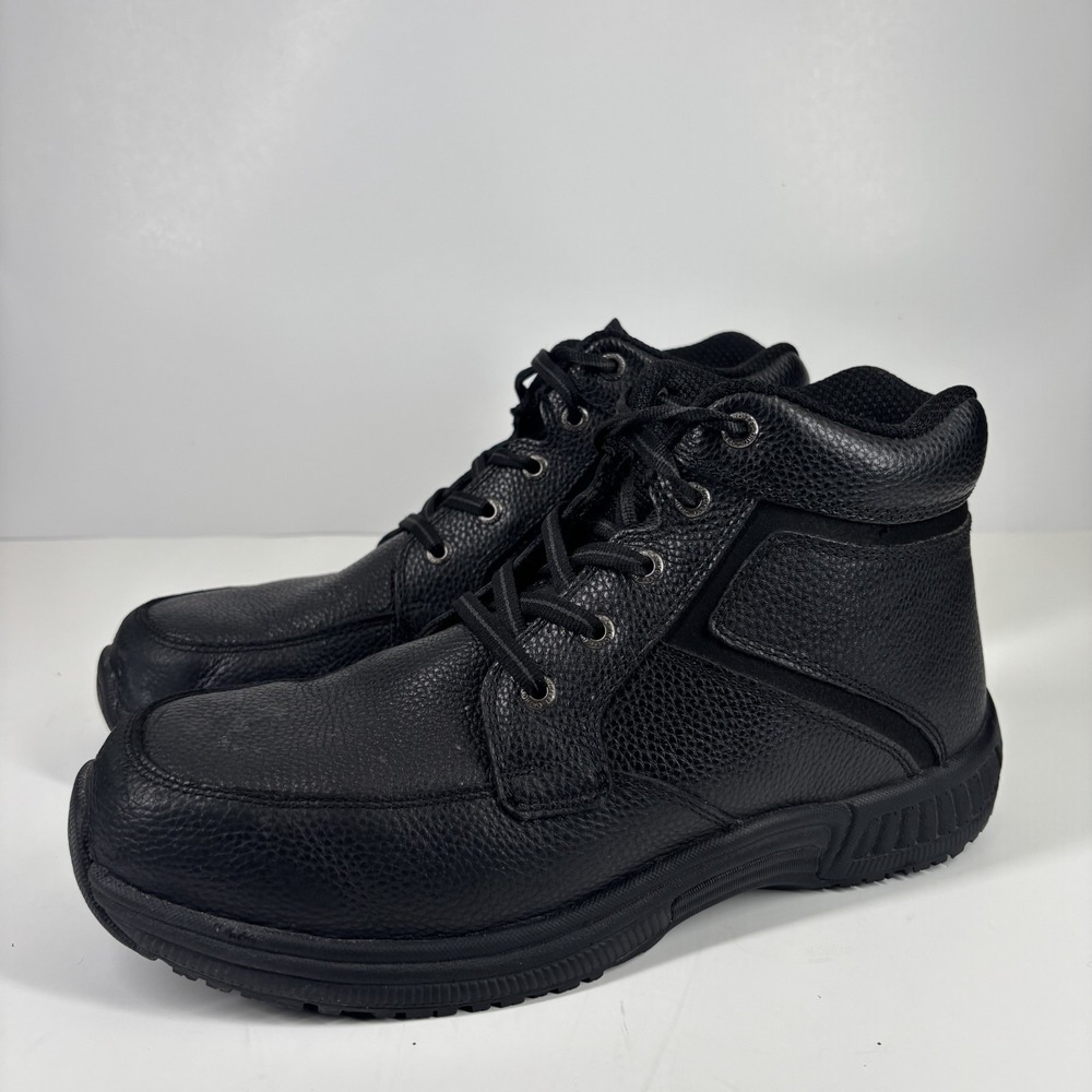 Orthofeet Highline 481 Men's 9.5D Black Leather Slip-Resistant Orthopedic Boots